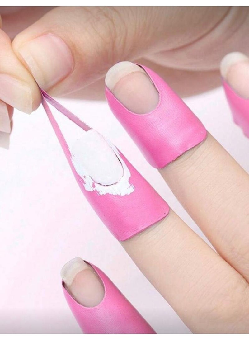 50 Pieces Pink U-Shaped Nail Polish Protectors - Odorless Rubber Nail Shields for Mess-Free Manicures, Painting & Printing - Flexible Cuticle Caps for Nail Art, Crafts & Professional Applications - Image 4